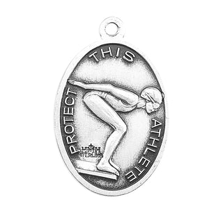 Sterling Silver St. Sebastian Swimming Athlete Medal
