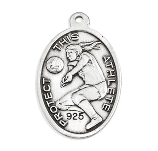 Sterling Silver St. Sebastian Volleyball Athlete Medal