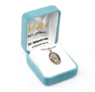 Sterling Silver St. Sebastian Volleyball Athlete Medal