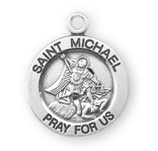 Sterling Silver Round Shaped St. Michael Medal