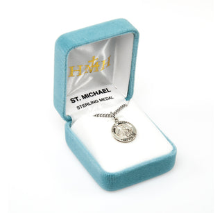 Sterling Silver Round Shaped St. Michael Medal