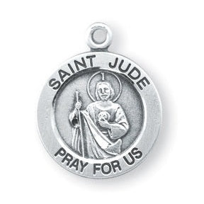 Sterling Silver Round Shaped Saint Jude Medal