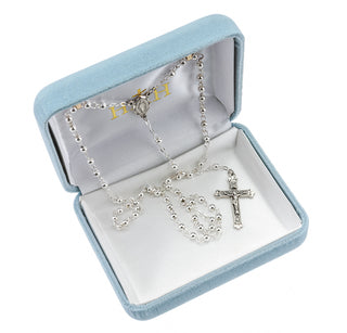 3mm High Polished Round Sterling Rosary