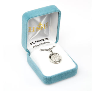 Sterling Silver Round Shaped St. Francis Medal