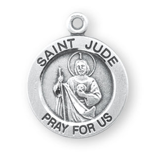 Sterling Silver Round Shaped St. Jude Medal