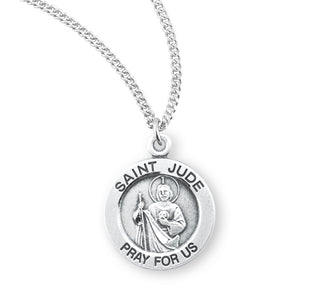 Sterling Silver Round Shaped Saint Jude Medal
