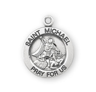 Sterling Silver Round St. Michael Medal