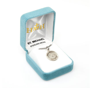 Sterling Silver Round St. Michael Medal