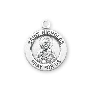 Sterling Silver Round Shaped St. Nicholas Medal