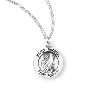Sterling Silver Round Shaped Saint Patrick Medal