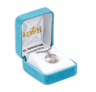 Sterling Silver Round Shaped St. Sebastian Medal