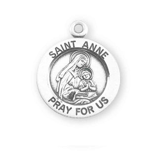 Sterling Silver Round Shaped St. Anne Medal
