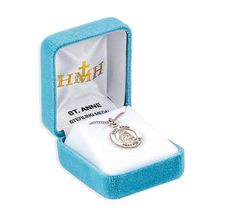 Sterling Silver Round Shaped St. Anne Medal