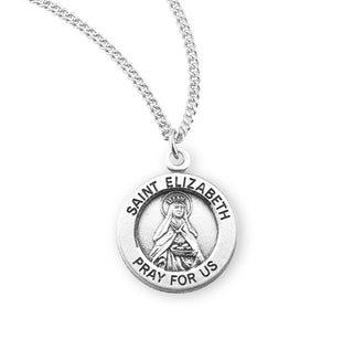 Sterling Silver Round Shaped Saint Elizabeth Medal