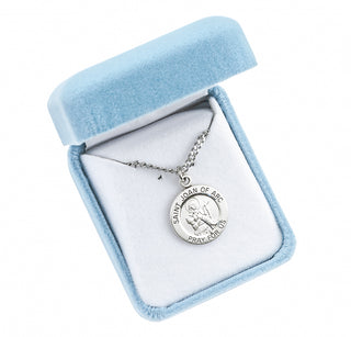 Sterling Silver Round Shaped St. Joan of Arc Medal