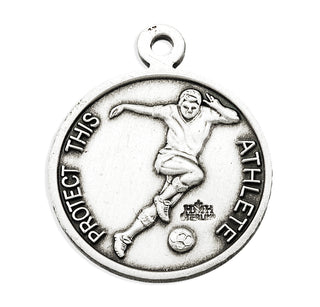 Sterling Silver St. Christopher Soccer Athlete Medal