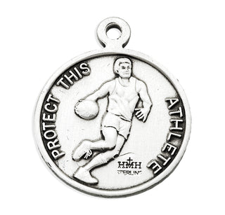 Sterling Silver St. Christopher Basketball Athlete Medal