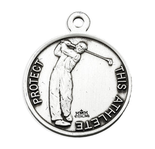 Sterling Silver St. Christopher Golf Athlete Medal