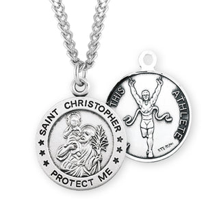 Sterling Silver Saint Christopher Track Athlete Medal