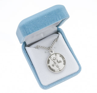 Sterling Silver St. Christopher Track Athlete Medal