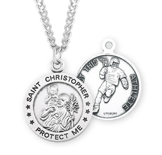 Sterling Silver Saint Christopher Lacrosse Athlete Medal
