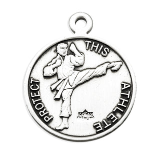 Sterling Silver St. Christopher Martial Arts Athlete Medal
