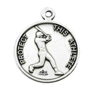 Sterling Silver St. Sebastian Baseball Athlete Medal