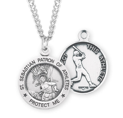 Sterling Silver St. Sebastian Baseball Athlete Medal