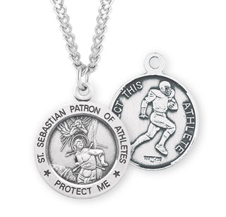 Sterling Silver Saint Sebastian Football Athlete Medal