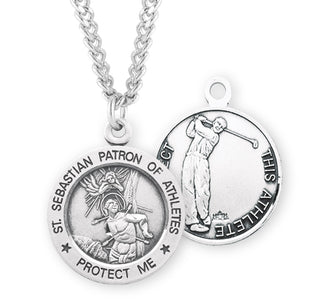 Sterling Silver Saint Sebastian Golf Athlete Medal