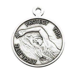 Sterling Silver St. Sebastian Swimming Athlete Medal