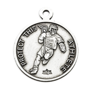 Sterling Silver St. Sebastian Lacrosse Athlete Medal