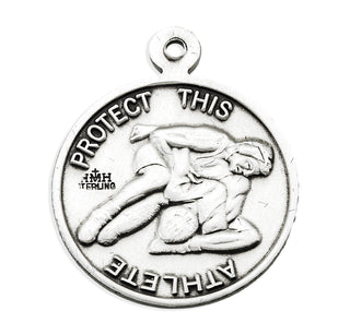 Sterling Silver St. Sebastian Wrestling Athlete Medal