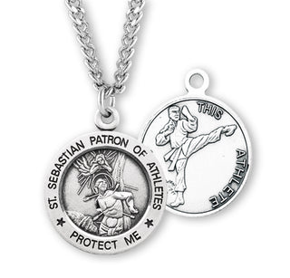 Sterling Silver Saint Sebastian Martial Arts Athlete Medal