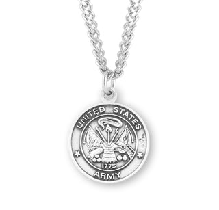 Sterling Silver Army Medal With St Christopher On Reverse Side
