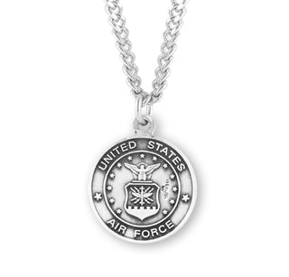 Sterling Silver Air Force Medal With St Michael On Reverse Side