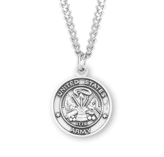 Sterling Silver Army Medal With St Michael On Reverse Side
