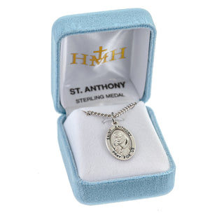 Sterling Silver Oval Shaped St. Anthony Medal