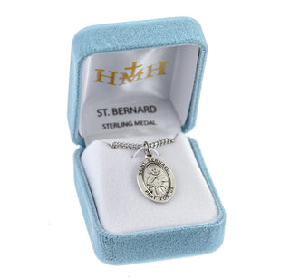 Sterling Silver Oval Shaped St. Bernard Medal