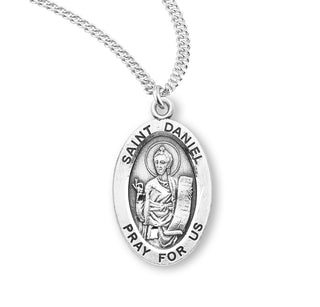 Sterling Silver Oval Shaped Saint Daniel Medal