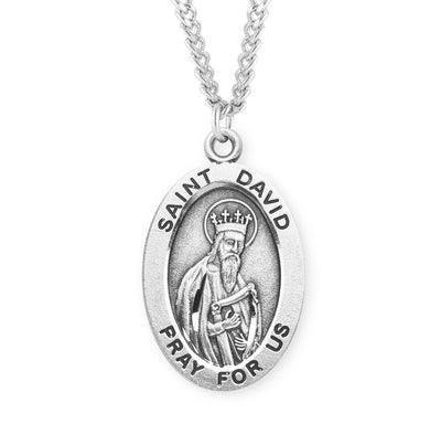 Sterling Silver Oval Shaped St. David Medal
