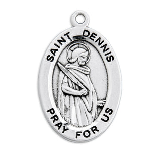 Sterling Silver Oval Shaped St. Dennis Medal