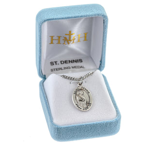 Sterling Silver Oval Shaped St. Dennis Medal