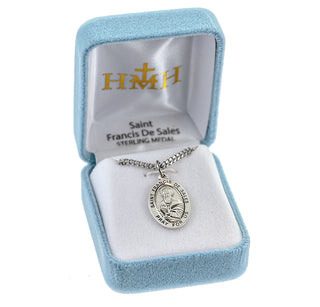 Sterling Silver Oval Shaped St. Francis De Sales Medal