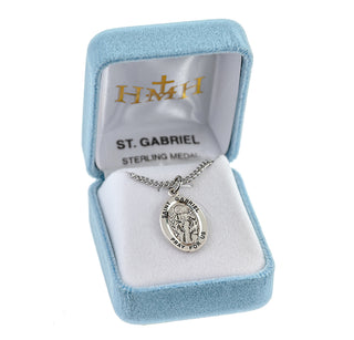 Sterling Silver Oval Shaped St. Gabriel Medal