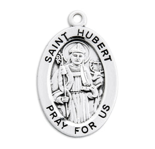 Sterling Silver Oval Shaped St. Hubert Medal