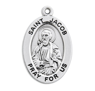 Sterling Silver Oval Shaped St. Jacob Medal