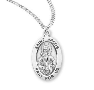 Sterling Silver Oval Shaped Saint Jacob Medal
