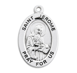 Sterling Silver Oval St. Jerome Medal