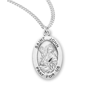 Sterling Silver Oval Saint John Medal
